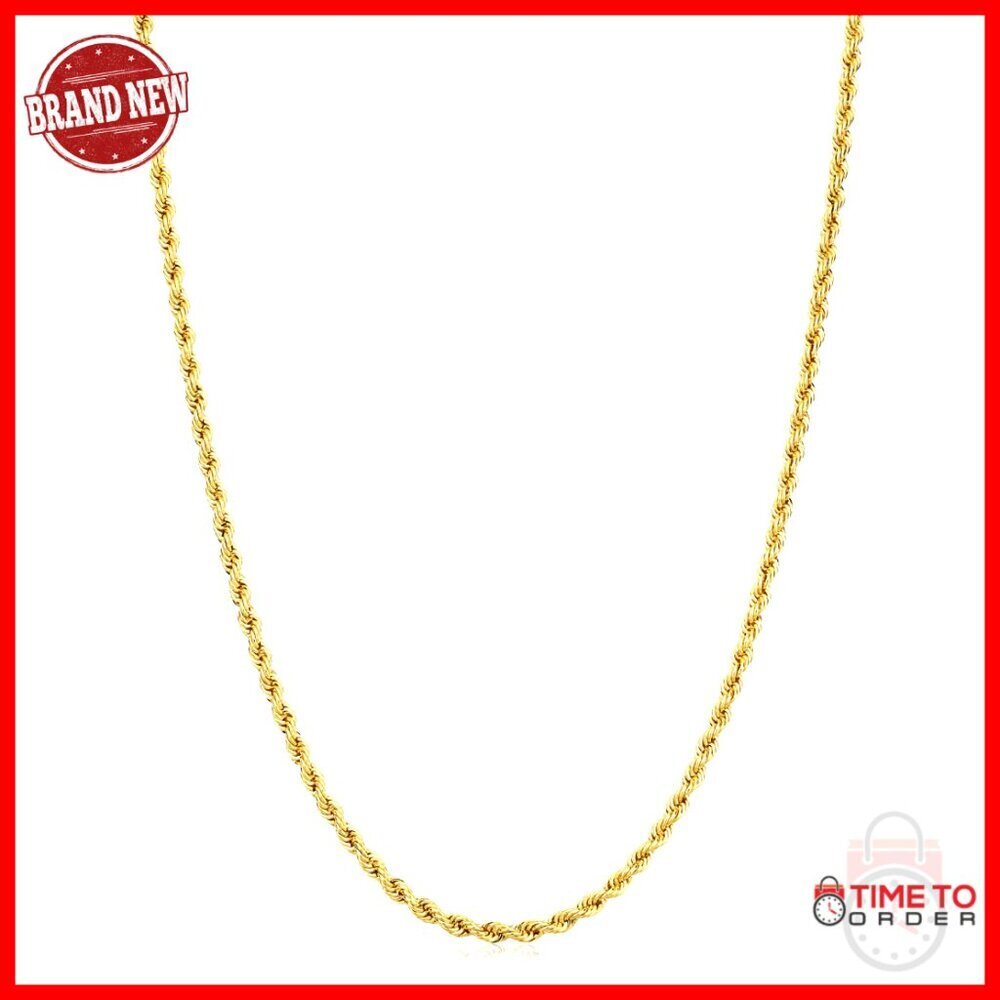 Solid 14k Gold Filled Rope Chain Necklace Lobster Clasp 16 Inches